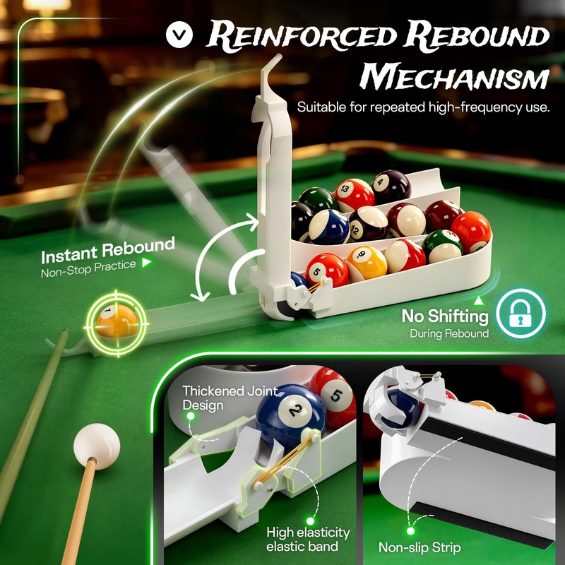 GenxQian 3D Printed Billiard Training Tool, Non-Slip Base Billiards Training