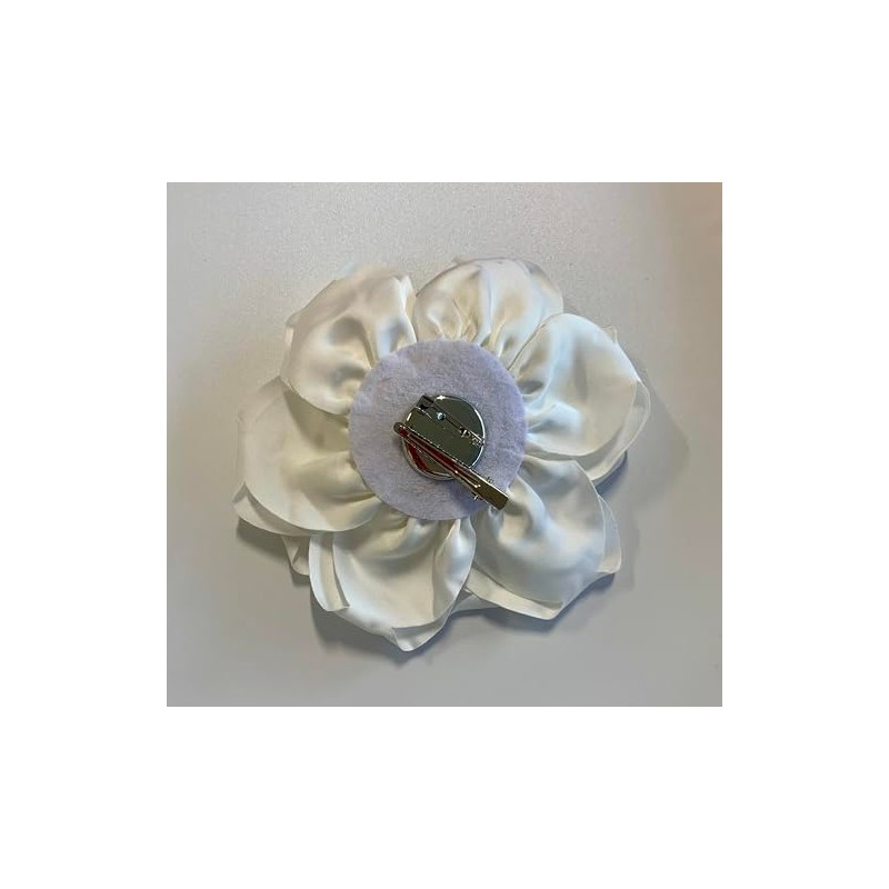 Large Rose Fascinator Corsage Hair Clip and Brooch Pin, Satin