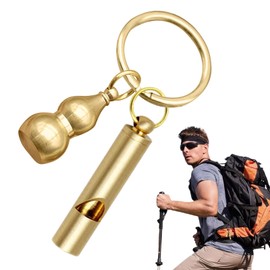 Outdoor Survival Whistle,Vintage Brass Whistle for Coaches - Auspicious Keychains Pendant, Multifunctional Survival Tool for Camping, Hiking, Wilderness