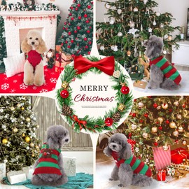 DOGGYZSTYLE Dog Cat Christmas Sweater Boy Girl Ugly Reindeer Xmas Pet Clothes Holiday Puppy Costume New Year Gifts for Small Medium Large Dogs Outfits (XL, Red Green Stripe Reindeer)