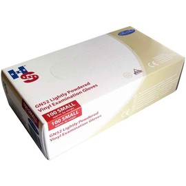 Handsafe GN52 Powdered Clear Vinyl Disposable Examination Gloves - Pack of 100 (Small)