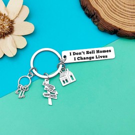 Realtor Keychain Real Estate Agent Appreciation Keyring Thank You Gifts for Broker Salesman Agent Closing Gifts for Realtor Coworkers Employees Gift Salesman Salesperson Gift Christmas Birthday