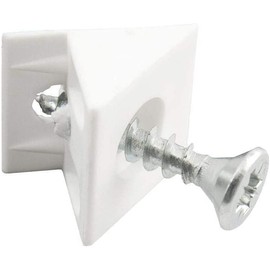 Gedotec Back Wall Connector, White, Pack of 20 Body Connectors for Back Panel and Drawer Floors, Back Wall Holder with Screw, Corner Connector for Cabinets and Furniture Corner Connectors