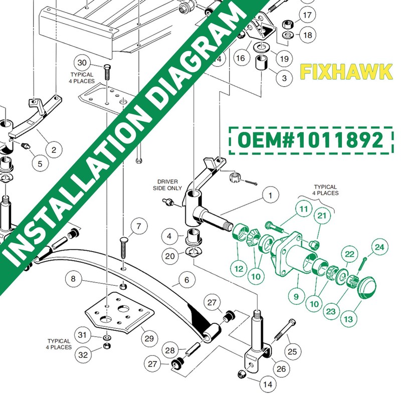 FIXHAWK Club Car DS Hub Kit,Club Car Front Wheel Hub