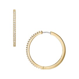 Fossil Ellis All Stacked Up Hoop Earrings for Women Metal Gold Tone JA7261710, Brass, No Gemstone