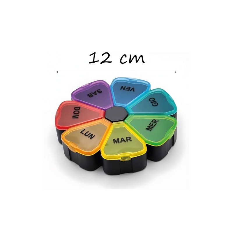 Weekly Pill Box 7 Compartments Round Large 12 cm –