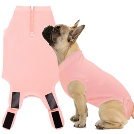 Wabdhaly Dog Surgery Recovery Suit for Female Spay,Puppy Surgical Recovery Zip Up Suit,Anti-Licking Bodysuit for Abdominal Wounds,Cone Alternative Recovery Blank Suit for Dogs