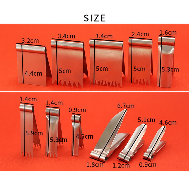 11-Piece Stainless Steel Pottery Texture Clip Set for Clay Modeling