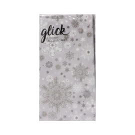 Christmas Pocket Tissues, Winter Pocket Tissues Pack, Snowflake Winter Tissues Pocket Size, Christmas Hankies Pocket Tissues Silver and White - one Pack of 10 tissues