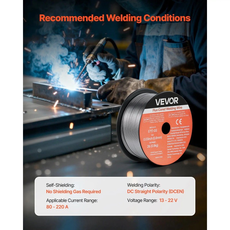 E71T-GS 0.03-inch Flux Core MIG Welding Wire Gasless 2 LBS