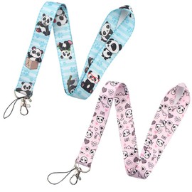 Panda Print Phone Neck Strap, Cute Animal Lanyard ID Badges Phone Accessories Compatible with All Smartphone, Mobile Phone Straps Keychain