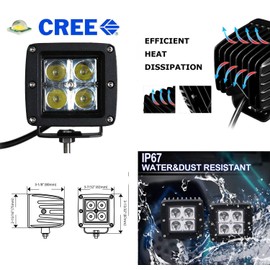 iJDMTOY Compatible With Ford 1999-2004 F-250, 2001-2004 F-350 F-450 F-550 Super Duty & Excursion, Complete 40W High Power LED Fog Lights w/Mounting Bracket, Wiring Harness, On/Off Switch