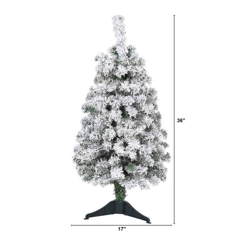 3ft. Flocked Rock Springs Spruce Artificial Christmas Tree