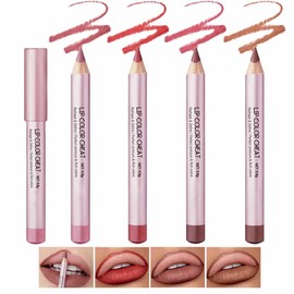 4Pcs Lip Liner Pencil Set,Waterproof and Long Lasting Pigmented Longwear Dark Brown Nude Red Purple Mini Lip Liner for Women