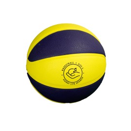 Handi Life Sport | Audible Basketball Size 5 | Basketball Size 5 with Sound Inflatable | Yellow and Blue Rubber | Knurled Surface Provides a Good Grip | Therapy & Recreation | Adaptive Sports