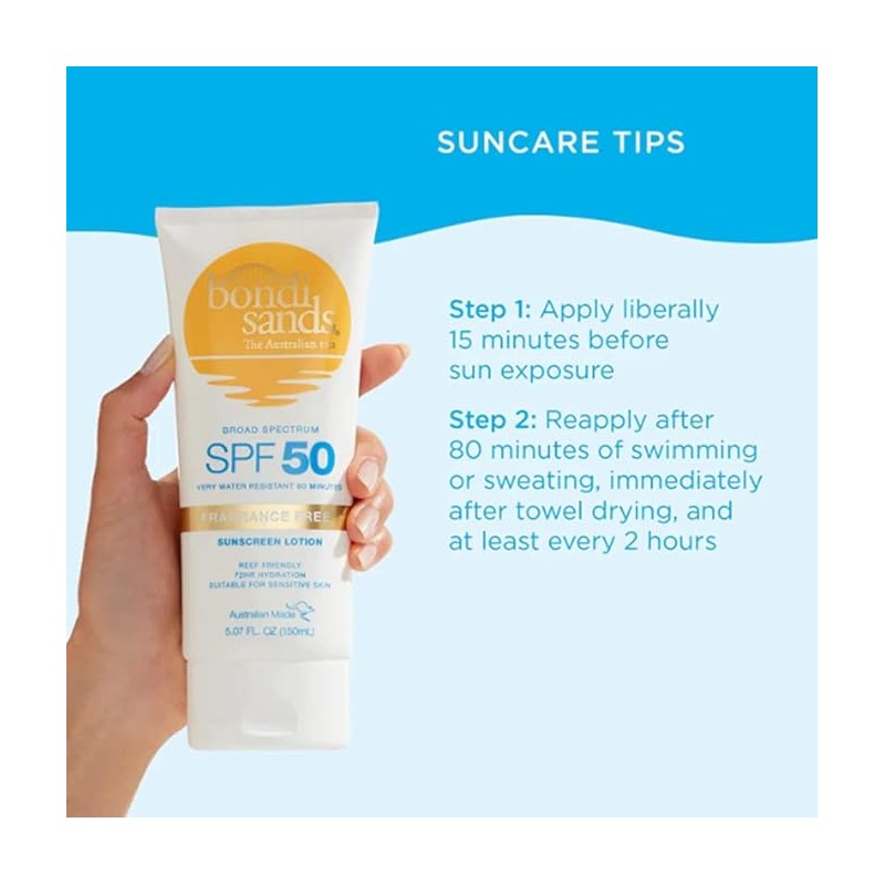 Bondi Sands SPF 50+ Sunscreen Lotion Fragrance Free 150ml