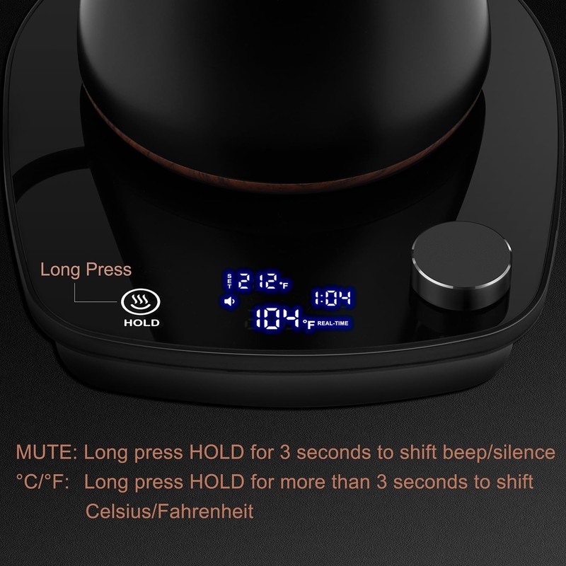 YDDZZM Gooseneck Electric Kettle, Intelligent Temperature Control, Stainless Steel Inner,