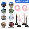 Mostantu 2 Pack Velvet Stanchion Rope, 5FT Crowd Control Safety