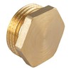 Brass plug, 1/2 inch male thread, pipe plug. hexagonal, end