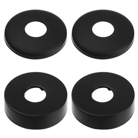 EIHI Heating Pipe Rosette, 4 Pieces Cover Rosette Black, Rosette Black, Pipe Cover, Threaded Rosette Faucet, Rosette for Radiator Pipes, Taps, Radiators