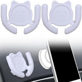 HOMEFOX Multi-Surface Holder Car Mount 2 Pack Compatible for Popsocket Holder Grips Hand-Free Device Support Accessories Home Office Desk Wall Mount Cute Cat with Strong Adhesive Sticky Gel