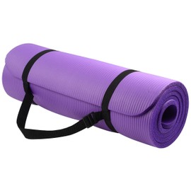 BalanceFrom All Purpose 1/2-Inch Extra Thick High Density Anti-Tear Exercise Yoga Mat with Carrying Strap and Yoga Blocks, Purple