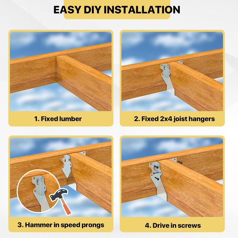 20 pcs 2x4 Joist Hanger,LU26 18 Gauge Double Shear Face