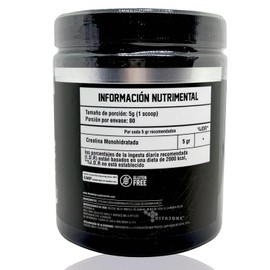 CREATINA MONOHIDRATA BLACKBEAR SIN SABOR 400 GR, 80 SERVICIOS