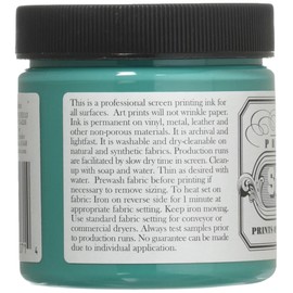 Jacquard Professional Screen Print Ink, Water-Soluable, 4oz Jar, Turquoise (113)