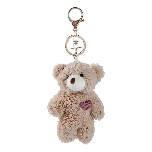 Bear Plush Keychain, Soft Cotton Stuffed Animal Keyring for Backpack,