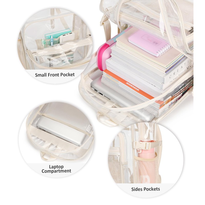 abshoo Big Heavy Duty Clear Backpack for School Girls Boys