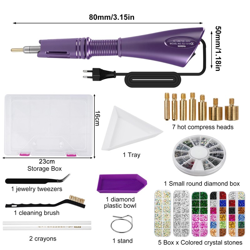 Bedazzler Hotfix Rhinestone Applicator Kit with Rhinestones and Carry Case