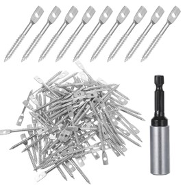 150 Pcs Eye Lag Screws and 1Pcs Driver Set, 1/4 Inch x 3 Inch Eye Hooks Zinc Plated Carbon Steel Eye-Bolts for Wood Attaching Hanger Wire to Ceiling Joists Indoor Outdoor Use