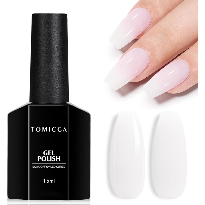 TOMICCA Esmalte De Uñas En Gel Blanco Lechoso, Color Nude
