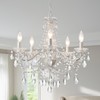 Crystal White Chandelier, Ceramic White Hanging Pendant Light,Crystals Pendant and