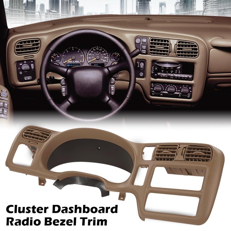 DOTCOM Dash Trim Bezel Cover Single Din Beige Compatible with