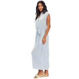 Billabong Women's Lovely Ways Button Front Midi Dress, Blue Stream, Medium