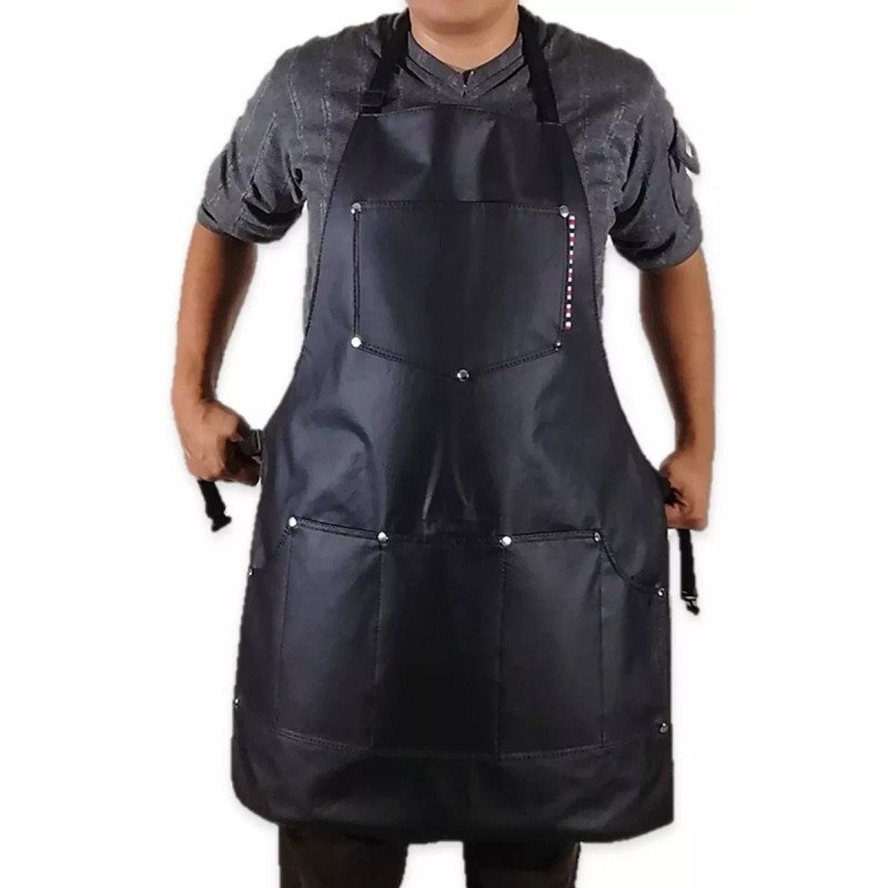 Benitez S.J.T. Mandil Barbero Vini Piel Delantal Estilista Practi Bolsas