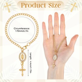 Huquary Charm Steering Wheel Rosary Accessory Cross Pendant Car Decor Rearview Mirror Car Rosary for Automotive Protection Charm Decor(Chain,White)