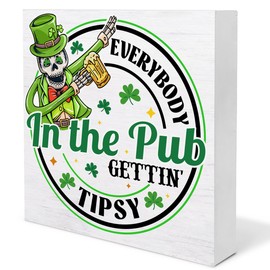 St. Patricks Day Decor - Funny St Patricks Day Decorations St. Patricks Day Wood Block Plaque Sign for Home Kitchen Decor (5 x 5 Inches)