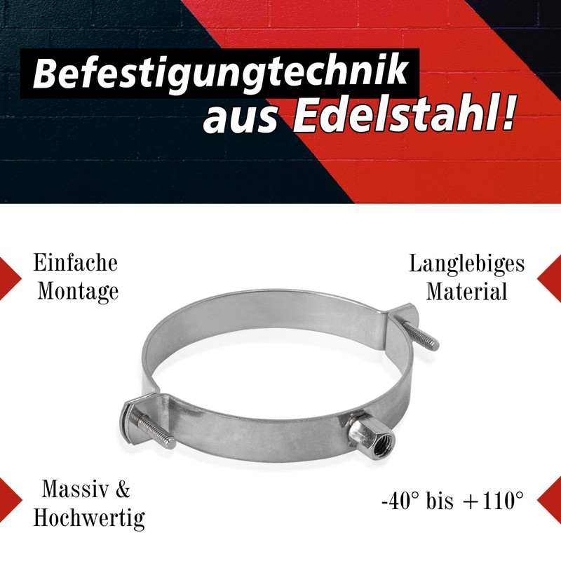 PRIOstahl® Pipe Clamps Made of V2A Stainless Steel for Hanger