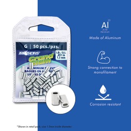 HI-SEAS Grand Slam Aluminum Sleeves, 2.3 mm ID, use with 400 lb / 181.4 kg Mono, 500 pc