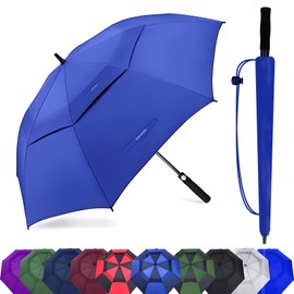 Baraida Golf Umbrella Large 62/68/72 Inch, Extra Large Oversize Double Canopy Vented Windproof Waterproof Umbrella, Automatic Open Golf Umbrella for Men and Women and Family.(68 Inch,Royal Blue)