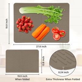 Dionikos Foldable Silicone Stove Top Cover – 20"x28" Stove Top Covers for Electric Stove, Induction Cooktop Protector, Glass Top Stove Cover, RV Stove Top Cover & Dish Drying Mat (Almond)