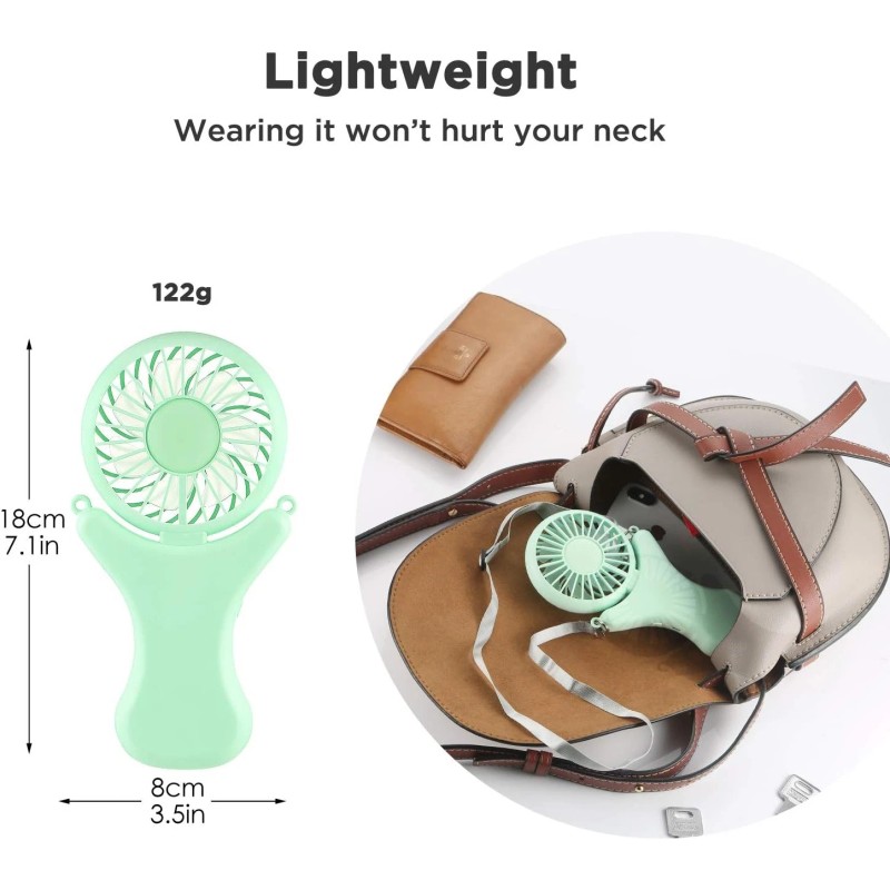 OUTXE Necklace Mini Fan – 3000mAh Hands-Free & Foldable Cooling