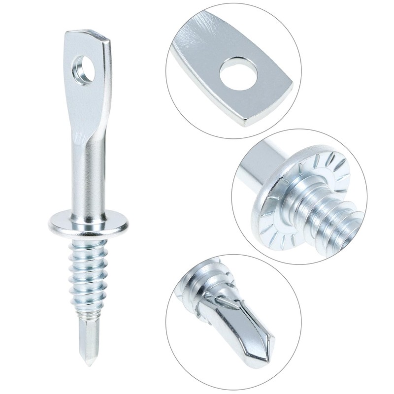 QWORK 100 Pcs 2 Inch Eye Lag Self-Tapping Screws with