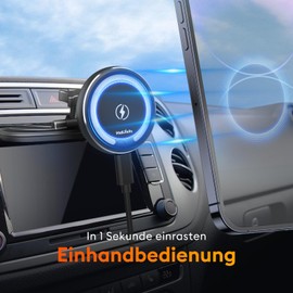 MAGJIEYX For MagSafe Car Mount Charger Magnetic CD Slot Holder Black