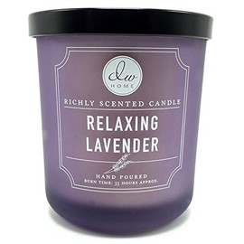 DW Home Relaxing Lavender Scented Candle Hand Poured Into a Frosted Heavy Glass Jar 9.5 Ounces
