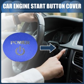INFINAUTO Engine Start Stop Button Cover for Honda New Vezel RV Series Ignition Starter Switch Sticker Ignition Button Trim Aluminum Alloy Blue 1pcs