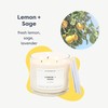 Calyan Wax Co. 3 Wick Candle, Lemon + Sage Scented
